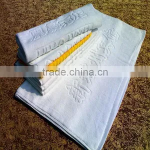 100% Cotton Custom Jacquard Hotel Bath Mat Towel thumbnail-1