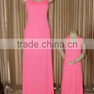Maxi Ladies Dresses Pink Family Matching Clothing thumbnail-3
