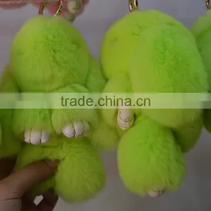 SJ696-01 Hot Sale Cute Rex Rabbit Fur Rabbit Bag Keyring Fur Accessory 2016 Winter thumbnail-2