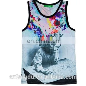 Digital Printing and Sublimation Printing Custom Tank Top thumbnail-2