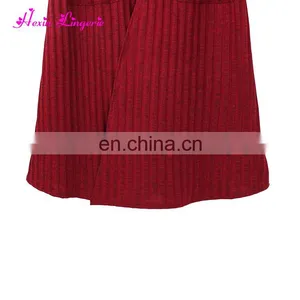Custom Service Wine Long Sleeve Knitting Fahion Women Blouse Tops thumbnail-5