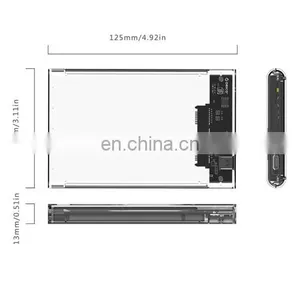 2017 Newest OEM HDD Case, Drop Shipping Hard Driver Storage Case With USB3.1 Type C,Transparent,for 2.5 Inch SATA HDD thumbnail-3