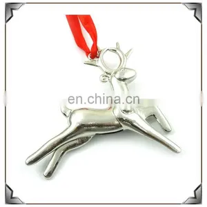 Zinc Alloy 3D Nickle Deer Ornament Metal Christmas Tree Decoration Hot Sale thumbnail-1