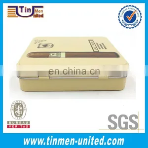 High Quality Cigar & Cigarette Hinged Lid Tobacco Tin Box thumbnail-2