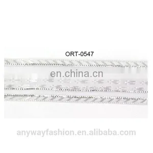 Wholesale Silver Rhinestone Beaded Hot Fix Ribbon thumbnail-1