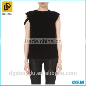 2016 With Competitive Price Lady Simple Black Casual T-shirt thumbnail-1