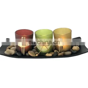 2020 Europe Stylish Hot Seller Amazon Battery Led Light Glass Dinner Decoration Swirling Glitter Candle Holder thumbnail-2