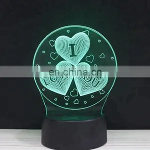 Touch Sensor Led Light Multi-colors Changing 3D Illusion Lamp for Room Lighting Usage thumbnail-3