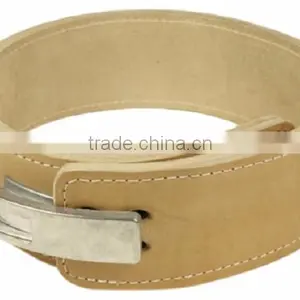 Professional Fitness Weightlifting Power Gym Belt Lever Genuine Colored Leather Belt 4" Silver Buckle New thumbnail-1