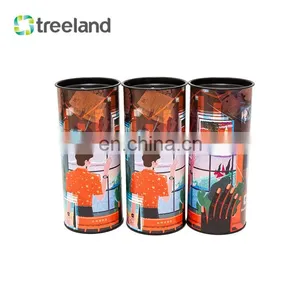 Custom Socks T-shirt Underwear Packaging Round Paper Can With Tin Bottom and Tin Plug Bio-friendly Clothing Packaging thumbnail-5