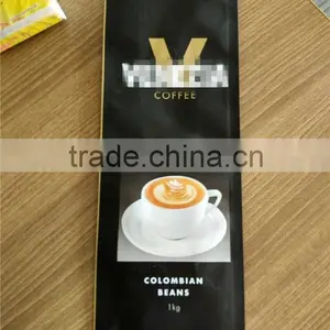 Side Gusset Plastic Printed Aluminum Foil Coffee Bean Packaging Bags With Valve 1KG thumbnail-3