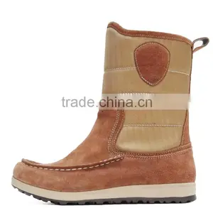 Wiley Herringbone Nylon and Suede Upper Furry Lining Moccasin Boots thumbnail-3