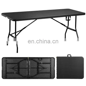 Outdoor Patio Furniture Space Saving 6ft Portable Plastic Party Foldable Table Bbq Camping Picnic Folding Outdoor Table thumbnail-4