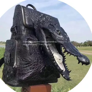Crocodile Leather Men's Backpack Large Capacity Business Casual Computer Backpack thumbnail-1