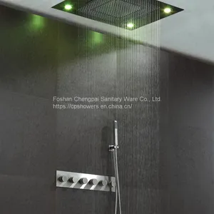 Large Size LED Shower Head Multi-fucntion Showerhead With Rainfall Waterfall Rain Curtain thumbnail-1