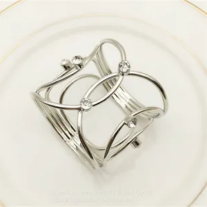 Delicate Aluminum Alloy Napkin Rings in Gold Silver For Fashion Towel Buckle Holder Table Decorations thumbnail-4