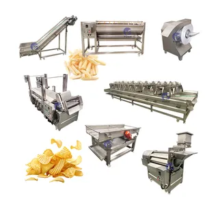 Full Automatic Banana Chips Potato Wedges Frozen French Fries Production Line Potato Chips Making Machine Price thumbnail-4