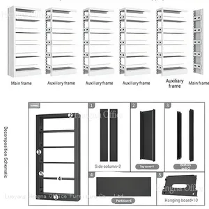 Commercial Grade Steel Bookshelf for Public Libraries : 150kg Load Bearing Metal Library Racks-Buckle Design Easy Assembly thumbnail-3
