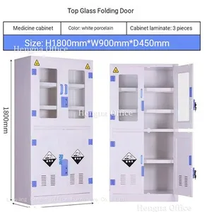 PP Chemical Storage Cabinet With Anti-Leak Tray and Warning Stickers | Impact Resistance | for Laboratory Chemicals thumbnail-5