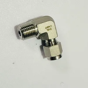 Stainless Steel 316 Male NPT to Compression Elbow Fitting With PTFE Seal thumbnail-2