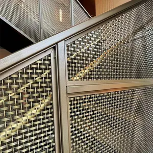 Hot-selling Wall Decoration Mesh, Architectural Decorative Copper Wire Mesh, Suitable for Hotel/cabinet Door Wire Mesh thumbnail-3