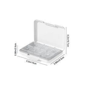 High Quality Portable 7-Day Weekly Pill Organizer 14 Compartments Plastic Pill Box Travel Friendly thumbnail-5