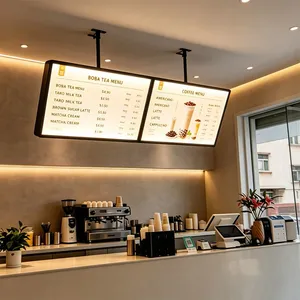 Hanging LED Menu Light Box Adjustable Ceiling‑Suspended Restaurant Menu Sign thumbnail-3