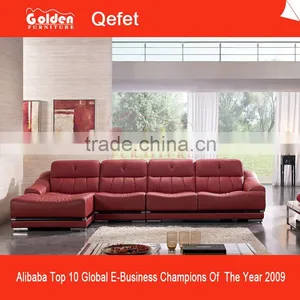 C192# Excellent Craft Puff Furniture Red Leather Sofa thumbnail-1