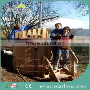 Solid Wood Fire Outdoor Stove Wood Soak Bathtub thumbnail-1