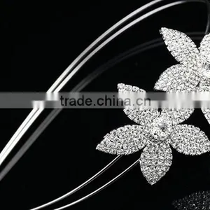 Wholesaler Fashion Women Metal Crystal Flower Charm Hairband for Wedding thumbnail-3