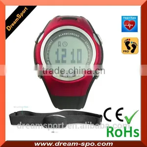 Wireless Heart Rate Monitor Chest Belt Wrist Pedometer Watch For Sports Running thumbnail-4