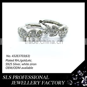 2015 Fashion Double Love Fish Kiss Christmas Sterling 925 Silver Rhodium Plated Huggie Earrings for Women thumbnail-1