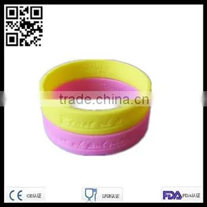 Pink Silicone Wristband Rubber Bracelet thumbnail-1