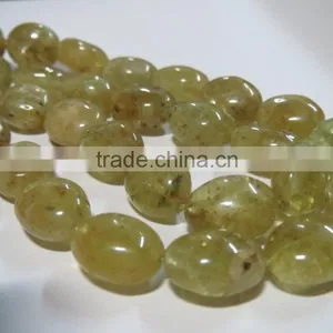 RARE Natural Chrysoberyl Cat's Eye Oval Stone Bead Necklace thumbnail-3