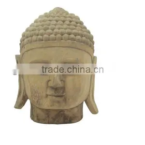 Chinese Antique Wooden Caving Buddha Head thumbnail-1
