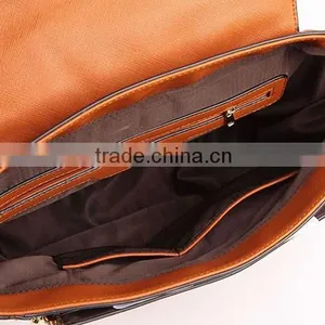 M22 European High Quality Coffee Color Teens PU School Satchel Bag With Cotton Webbing Straps thumbnail-6