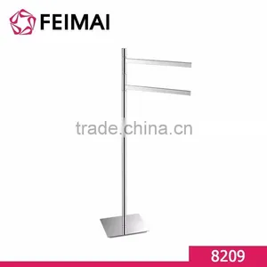 High Quality Free Standing Brass SS304 Chrome Plated Towel Holder Rack thumbnail-1