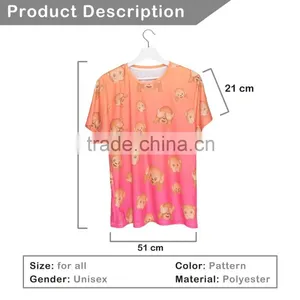 Online Shopping New Design 3D Print Emoji Monkey Orange Custom Grils T-shirt thumbnail-2