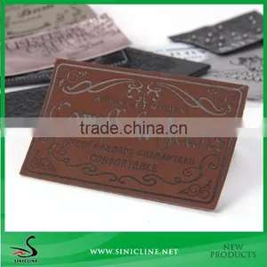 Sinicline Custom Jeans pu Label and Jeans Leather Patch Labels Made in China thumbnail-1