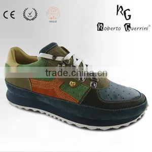 Genuine Leather Lace-up Cool Sport Shoe Contrast Color thumbnail-1