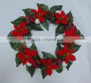 Green Leaf Xmas Flower Wreath/Christmas Decoration thumbnail-1