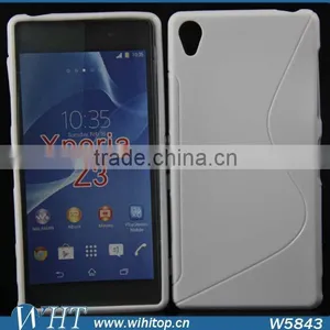 TPU Case for Sony Xperia Z3 White Back Cover S Line Design thumbnail-1