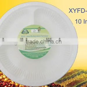 Biodegradable Disposable 10 Inch Three Compartments Plastic Plate thumbnail-1