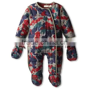 Baby Boys Warm Romper Camouflage Cotton Padded Hoodies Romper thumbnail-1