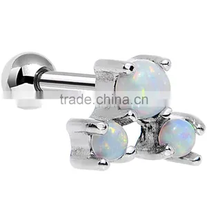 Synthetic Opal Steel Tragus Cartilage Earring thumbnail-1