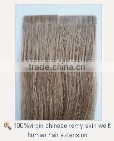 Micro Thin Weft Hair Extension Virgin100% Chinese Remy Hair Skin Weft Hair Extension thumbnail-1