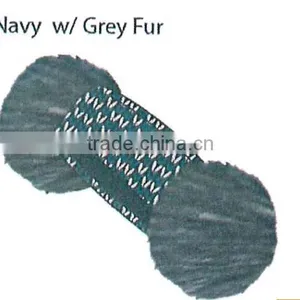Fashion Winter Promotional Customized Jacquard Acrylic Knitted Headband Collection With Faux Fur Earmuff's thumbnail-4