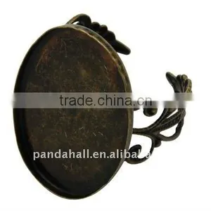 Brass Ring Settings, Antique Bronze, Rings, Tray: About 19mm Inner Wide, 25mm Inner Long; Inner Diameter: 18mm(KK-A009-AB) thumbnail-1