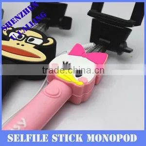 Hot Selling Cartoon Micky Hello Kitty Monopod For IPhone Samsung Android Mobile thumbnail-3
