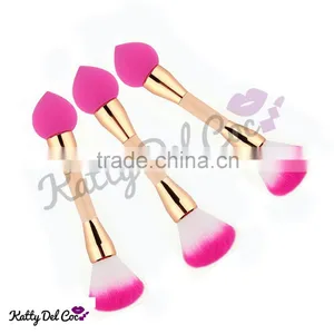 High Quality Custom Logo Makeup Brushes Cute Pink Double Side Use Supplier's Choice thumbnail-3